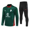 AC Milan Homen Conjunto de Moletom de Treino Quarto-Zíper 2025-26 Verde AC Milan Homen Conjunto de Moletom de Treino Quarto-Zíper 2025-26 Verde