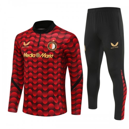 Feyenoord Homen Conjunto de Moletom de Treino Quarto-Zíper 2025-26 Vermelha Feyenoord Homen Conjunto de Moletom de Treino Quarto-Zíper 2025-26 Vermelha