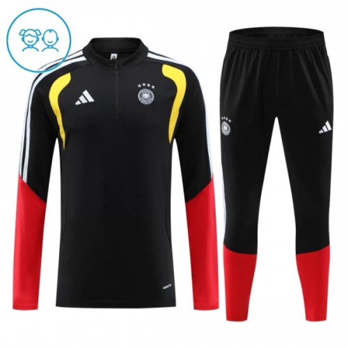 Alemanha Criança Conjunto de Moletom de Treino Quarto-Zíper 2026-27 Preta Alemanha Criança Conjunto de Moletom de Treino Quarto-Zíper 2026-27 Preta