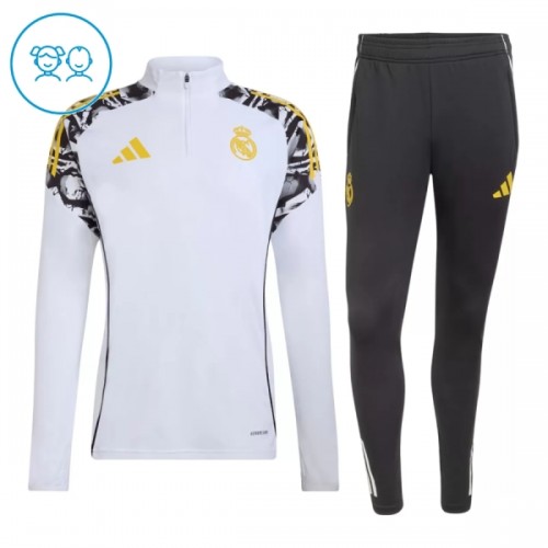 Real Madrid Criança Conjunto de Moletom de Treino Quarto-Zíper 2026-27 Branca Real Madrid Criança Conjunto de Moletom de Treino Quarto-Zíper 2026-27 Branca