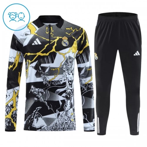 Real Madrid Marvel Criança Conjunto de Moletom de Treino Quarto-Zíper 2026-27 Preta Real Madrid Marvel Criança Conjunto de Moletom de Treino Quarto-Zíper 2026-27 Preta