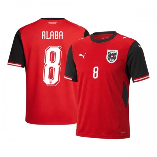 Camisola Áustria Alaba 8 Homen Equipamento 1ª Mundial 2026 Camisola Áustria Alaba 8 Homen Equipamento 1ª Mundial 2026