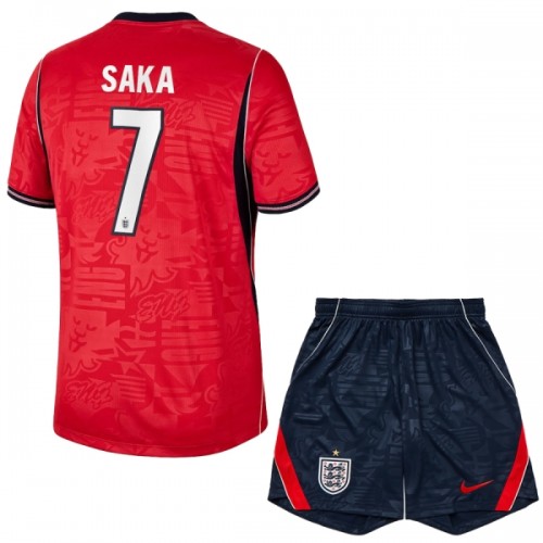 Camisola + Calções Inglaterra Saka 7 Criança Equipamento 2ª Mundial 2026 Camisola + Calções Inglaterra Saka 7 Criança Equipamento 2ª Mundial 2026