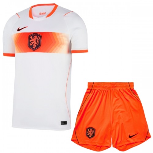 Camisola + Calções Holanda Criança Equipamento 2ª Mundial 2026 Camisola + Calções Holanda Criança Equipamento 2ª Mundial 2026