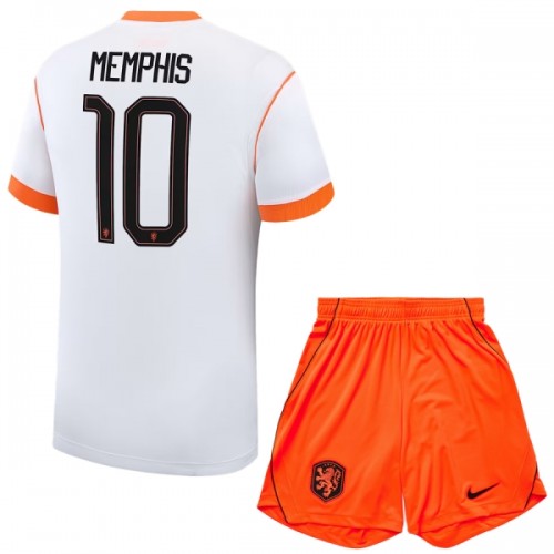 Camisola + Calções Holanda Memphis 10 Criança Equipamento 2ª Mundial 2026 Camisola + Calções Holanda Memphis 10 Criança Equipamento 2ª Mundial 2026