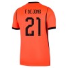 Camisola Holanda Frenkie de Jong 21 Homen Equipamento 1ª Mundial 2026 Camisola Holanda Frenkie de Jong 21 Homen Equipamento 1ª Mundial 2026