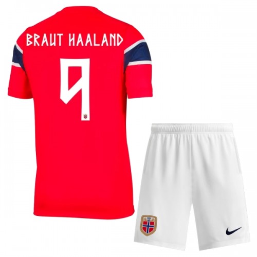 Camisola + Calções Noruega Haaland 9 Criança Equipamento 1ª Mundial 2026 Camisola + Calções Noruega Haaland 9 Criança Equipamento 1ª Mundial 2026