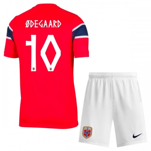 Camisola + Calções Noruega Odegaard 10 Criança Equipamento 1ª Mundial 2026 Camisola + Calções Noruega Odegaard 10 Criança Equipamento 1ª Mundial 2026