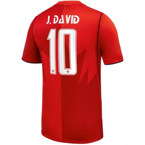 Camisola Canadá J. David 10 Homen Equipamento 1ª Mundial 2026 Camisola Canadá J. David 10 Homen Equipamento 1ª Mundial 2026