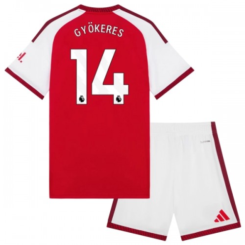 Camisola + Calções Arsenal Gyokeres 14 Criança Equipamento 1ª 2026-27 Camisola + Calções Arsenal Gyokeres 14 Criança Equipamento 1ª 2026-27