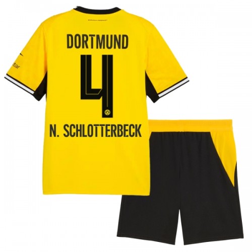 Camisola + Calções Borussia Dortmund N. Schlotterbeck 4 Criança Equipamento 1ª 2026-27 Camisola + Calções Borussia Dortmund N. Schlotterbeck 4 Criança Equipamento 1ª 2026-27