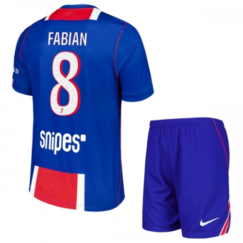 Camisola + Calções Paris Saint-Germain Fabian 8 Criança Equipamento 1ª 2026-27 Camisola + Calções Paris Saint-Germain Fabian 8 Criança Equipamento 1ª 2026-27