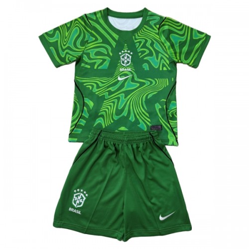 Camisola + Calções Guarda-Redes Brasil Criança Equipamento 1ª Mundial 2026 Verde Camisola + Calções Guarda-Redes Brasil Criança Equipamento 1ª Mundial 2026 Verde