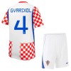 Camisola + Calções Croácia Gvardiol 4 Criança Equipamento 1ª Mundial 2026