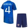 Camisola + Calções Croácia Gvardiol 4 Criança Equipamento 2ª Mundial 2026