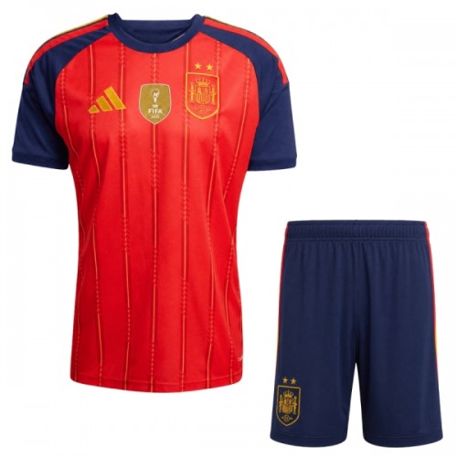 Camisola + Calções Espanha 2 Stars Criança Equipamento 1ª Mundial 2026 Camisola + Calções Espanha 2 Stars Criança Equipamento 1ª Mundial 2026