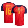 Camisola Espanha 2 Stars Rodrigo 16 Homen Equipamento 1ª Mundial 2026