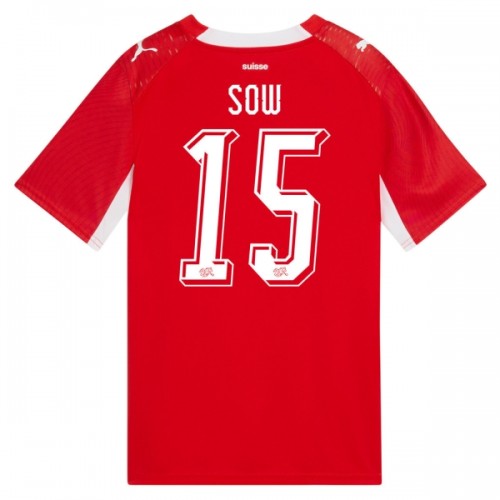 Camisola Suíça Djibril Sow 15 Homen Equipamento 1ª Mundial 2026 Camisola Suíça Djibril Sow 15 Homen Equipamento 1ª Mundial 2026