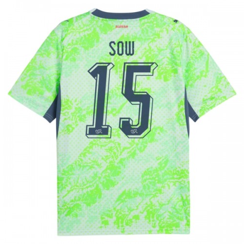 Camisola Suíça Djibril Sow 15 Homen Equipamento 2ª Mundial 2026 Camisola Suíça Djibril Sow 15 Homen Equipamento 2ª Mundial 2026
