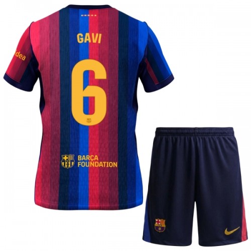 Camisola + Calções FC Barcelona Gavi 6 Criança Equipamento 1ª 2026-27 Camisola + Calções FC Barcelona Gavi 6 Criança Equipamento 1ª 2026-27