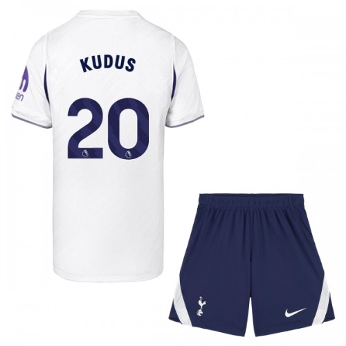Camisola + Calções Tottenham Hotspur Kudus 20 Criança Equipamento 1ª 2026-27 Camisola + Calções Tottenham Hotspur Kudus 20 Criança Equipamento 1ª 2026-27