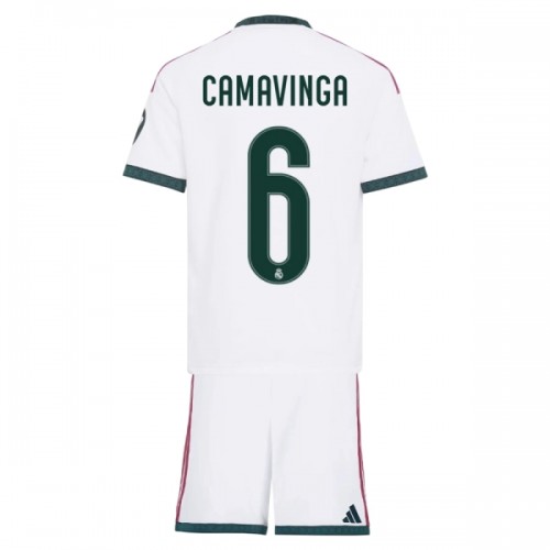 Camisola + Calções Real Madrid Camavinga 6 Criança Equipamento 1ª 2026-27 Camisola + Calções Real Madrid Camavinga 6 Criança Equipamento 1ª 2026-27