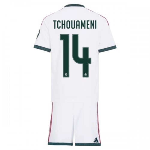 Camisola + Calções Real Madrid Tchouameni 14 Criança Equipamento 1ª 2026-27 Camisola + Calções Real Madrid Tchouameni 14 Criança Equipamento 1ª 2026-27