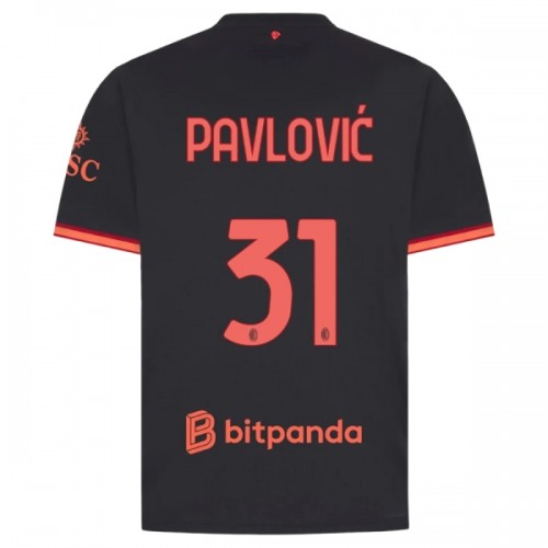 Camisola AC Milan Pavlovic 31 Homen Equipamento 3ª 2026-27 Camisola AC Milan Pavlovic 31 Homen Equipamento 3ª 2026-27