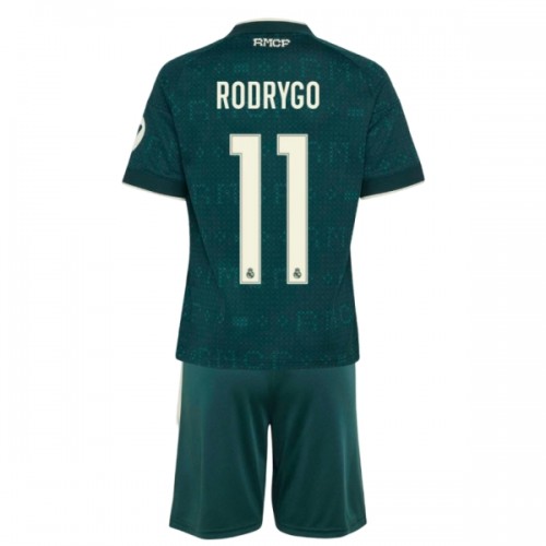 Camisola + Calções Real Madrid Rodrygo 11 Criança Equipamento 2ª 2026-27 Camisola + Calções Real Madrid Rodrygo 11 Criança Equipamento 2ª 2026-27