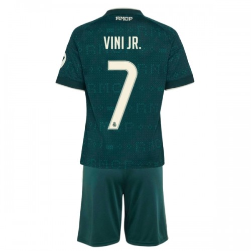 Camisola + Calções Real Madrid Vini JR. 7 Criança Equipamento 2ª 2026-27 Camisola + Calções Real Madrid Vini JR. 7 Criança Equipamento 2ª 2026-27