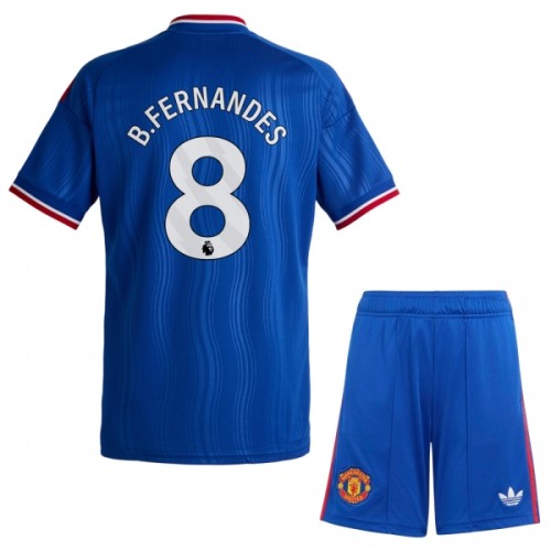 Camisola + Calções Manchester United Bruno Fernandes 8 Criança Equipamento 2ª 2026-27 Camisola + Calções Manchester United Bruno Fernandes 8 Criança Equipamento 2ª 2026-27