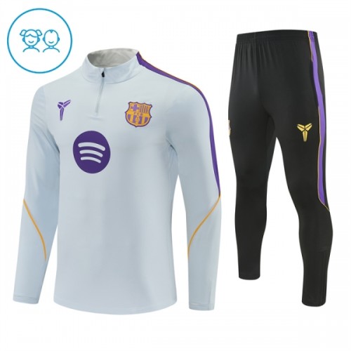 Barcelona Criança Conjunto de Moletom de Treino Quarto-Zíper 2026-27 Branca Barcelona Criança Conjunto de Moletom de Treino Quarto-Zíper 2026-27 Branca