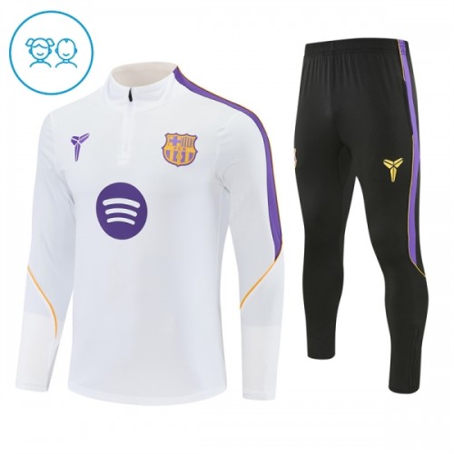 Barcelona Criança Conjunto de Moletom de Treino Quarto-Zíper 2026-27 Branca Barcelona Criança Conjunto de Moletom de Treino Quarto-Zíper 2026-27 Branca