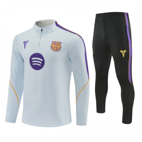 Barcelona Homen Conjunto de Moletom de Treino Quarto-Zíper 2026-27 Branca Barcelona Homen Conjunto de Moletom de Treino Quarto-Zíper 2026-27 Branca