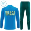 Brasil Criança Conjunto de Moletom de Treino Quarto-Zíper 2026-27 Azul