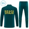 Brasil Criança Conjunto de Moletom de Treino Quarto-Zíper 2026-27 Verde
