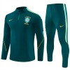 Brasil Homen Conjunto de Moletom de Treino Quarto-Zíper 2026-27 Verde