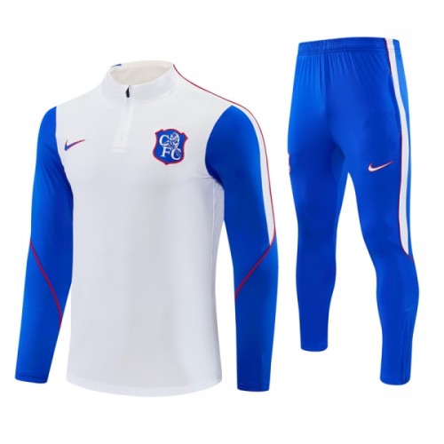 Chelsea Homen Conjunto de Moletom de Treino Quarto-Zíper 2026-27 Branca Chelsea Homen Conjunto de Moletom de Treino Quarto-Zíper 2026-27 Branca