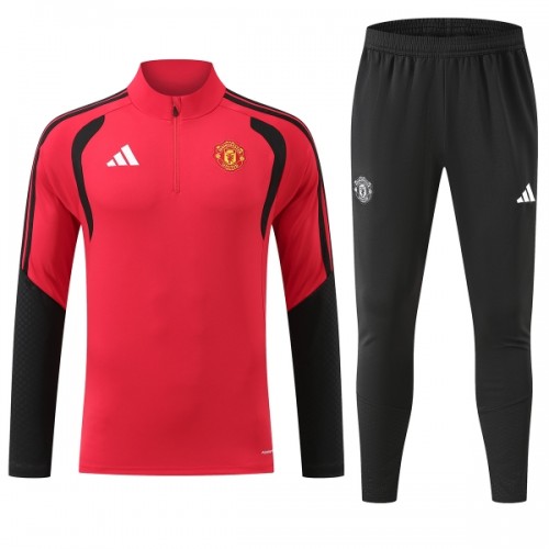 Manchester United Homen Conjunto de Moletom de Treino Quarto-Zíper 2026-27 Vermelha Manchester United Homen Conjunto de Moletom de Treino Quarto-Zíper 2026-27 Vermelha