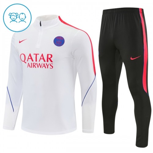 Paris Saint-Germain Criança Conjunto de Moletom de Treino Quarto-Zíper 2026-27 Branca Paris Saint-Germain Criança Conjunto de Moletom de Treino Quarto-Zíper 2026-27 Branca