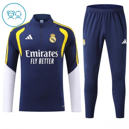 Real Madrid Criança Conjunto de Moletom de Treino Quarto-Zíper 2026-27 Azul Real Madrid Criança Conjunto de Moletom de Treino Quarto-Zíper 2026-27 Azul