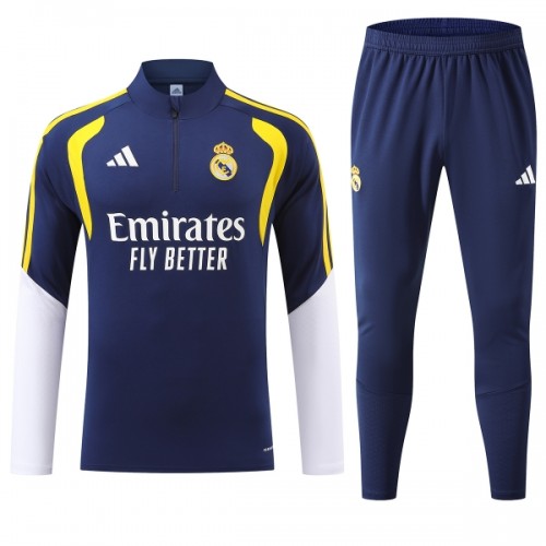 Real Madrid Homen Conjunto de Moletom de Treino Quarto-Zíper 2026-27 Azul Real Madrid Homen Conjunto de Moletom de Treino Quarto-Zíper 2026-27 Azul