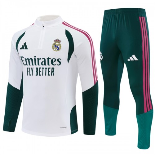 Real Madrid Homen Conjunto de Moletom de Treino Quarto-Zíper 2026-27 Branca Real Madrid Homen Conjunto de Moletom de Treino Quarto-Zíper 2026-27 Branca