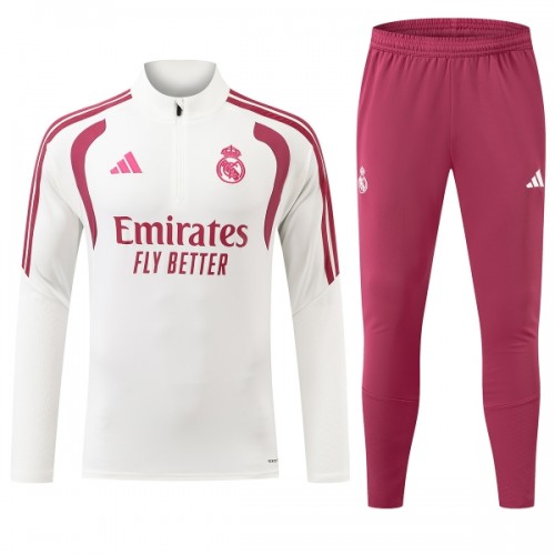 Real Madrid Homen Conjunto de Moletom de Treino Quarto-Zíper 2026-27 Branca Real Madrid Homen Conjunto de Moletom de Treino Quarto-Zíper 2026-27 Branca