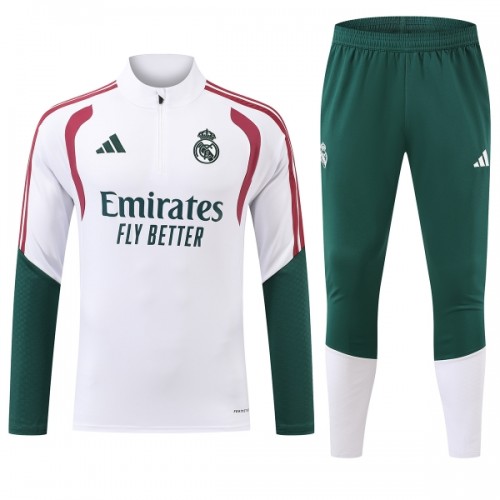 Real Madrid Homen Conjunto de Moletom de Treino Quarto-Zíper 2026-27 Branca Real Madrid Homen Conjunto de Moletom de Treino Quarto-Zíper 2026-27 Branca