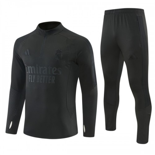 Real Madrid Homen Conjunto de Moletom de Treino Quarto-Zíper 2026-27 Preta Real Madrid Homen Conjunto de Moletom de Treino Quarto-Zíper 2026-27 Preta