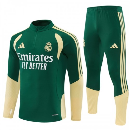Real Madrid Homen Conjunto de Moletom de Treino Quarto-Zíper 2026-27 Verde Real Madrid Homen Conjunto de Moletom de Treino Quarto-Zíper 2026-27 Verde