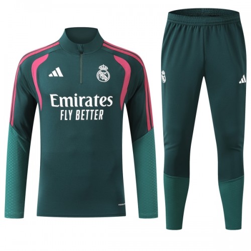 Real Madrid Homen Conjunto de Moletom de Treino Quarto-Zíper 2026-27 Verde Real Madrid Homen Conjunto de Moletom de Treino Quarto-Zíper 2026-27 Verde